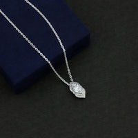 Certified 1.3 Carat Pear Cut Moissanite Vintage Necklace with Silver Chain