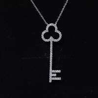 Certified Moissanite Key Pendant Necklace