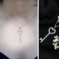 Certified Moissanite Key to My Heart Necklace