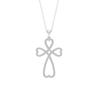Certified Moissanite Heart Cross Pendant Necklace