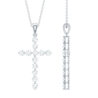 Certified Moissanite Cross Pendant Necklace