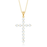 Certified Moissanite Cross Pendant Necklace