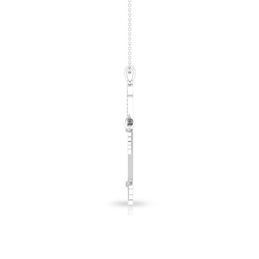 Cubic Zirconia Heart Key Pendant