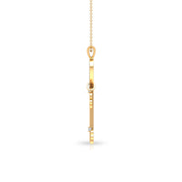 Cubic Zirconia Heart Key Pendant