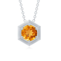 1.2 Carat Natural Citrine Hexagon Pendant