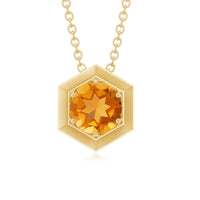 1.2 Carat Natural Citrine Hexagon Pendant