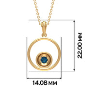Real London Blue Topaz Open Circle Necklace with Certificate