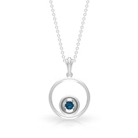 Real London Blue Topaz Open Circle Necklace with Certificate
