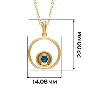 Real London Blue Topaz Open Circle Necklace with Certificate