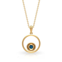 Real London Blue Topaz Open Circle Necklace with Certificate