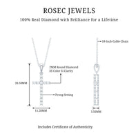 Natural Diamond Cross Pendant Necklace for Women