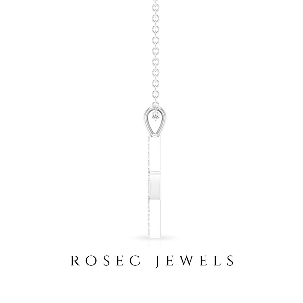 Diamond star pendant necklace in pave setting featuring sparkling diamonds, crafted by Rosec Jewels.