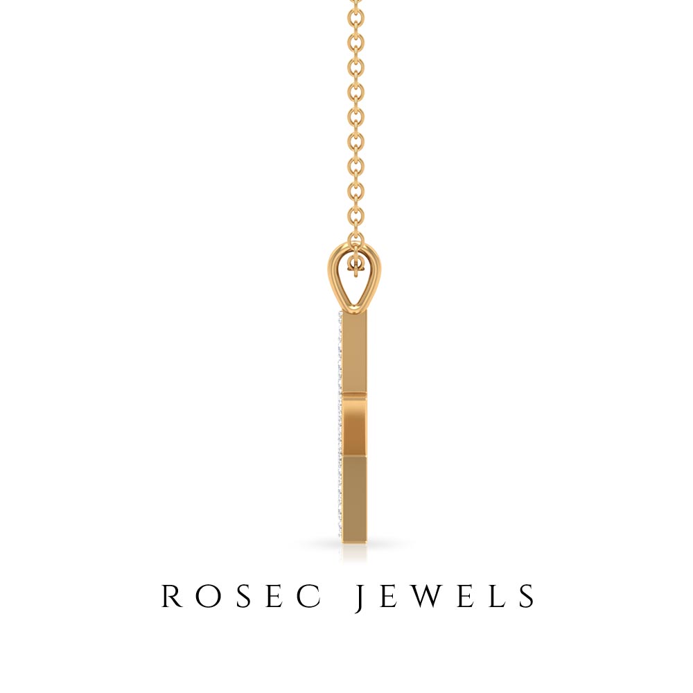 Diamond star pendant necklace in pave setting by Rosec Jewels featuring a sparkling star-shaped design.