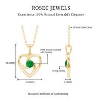 Natural Half Carat Emerald Heart Pendant Necklace for Women
