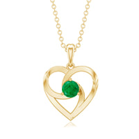 Natural Half Carat Emerald Heart Pendant Necklace for Women