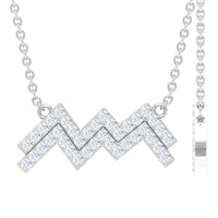 Certified Lab Grown Diamond Zodiac Aquarius Sign Necklace