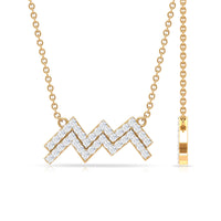 Certified Lab Grown Diamond Zodiac Aquarius Sign Necklace