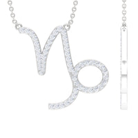 Pave Set Lab Grown Diamond Capricorn Zodiac Necklace