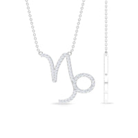 Pave Set Lab Grown Diamond Capricorn Zodiac Necklace