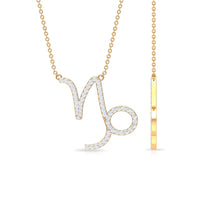 Pave Set Lab Grown Diamond Capricorn Zodiac Necklace