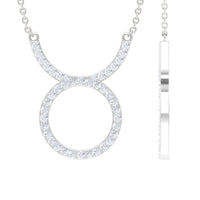 Pave Set Lab Grown Diamond Taurus Zodiac Sign Necklace