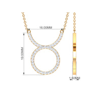 Pave Set Lab Grown Diamond Taurus Zodiac Sign Necklace