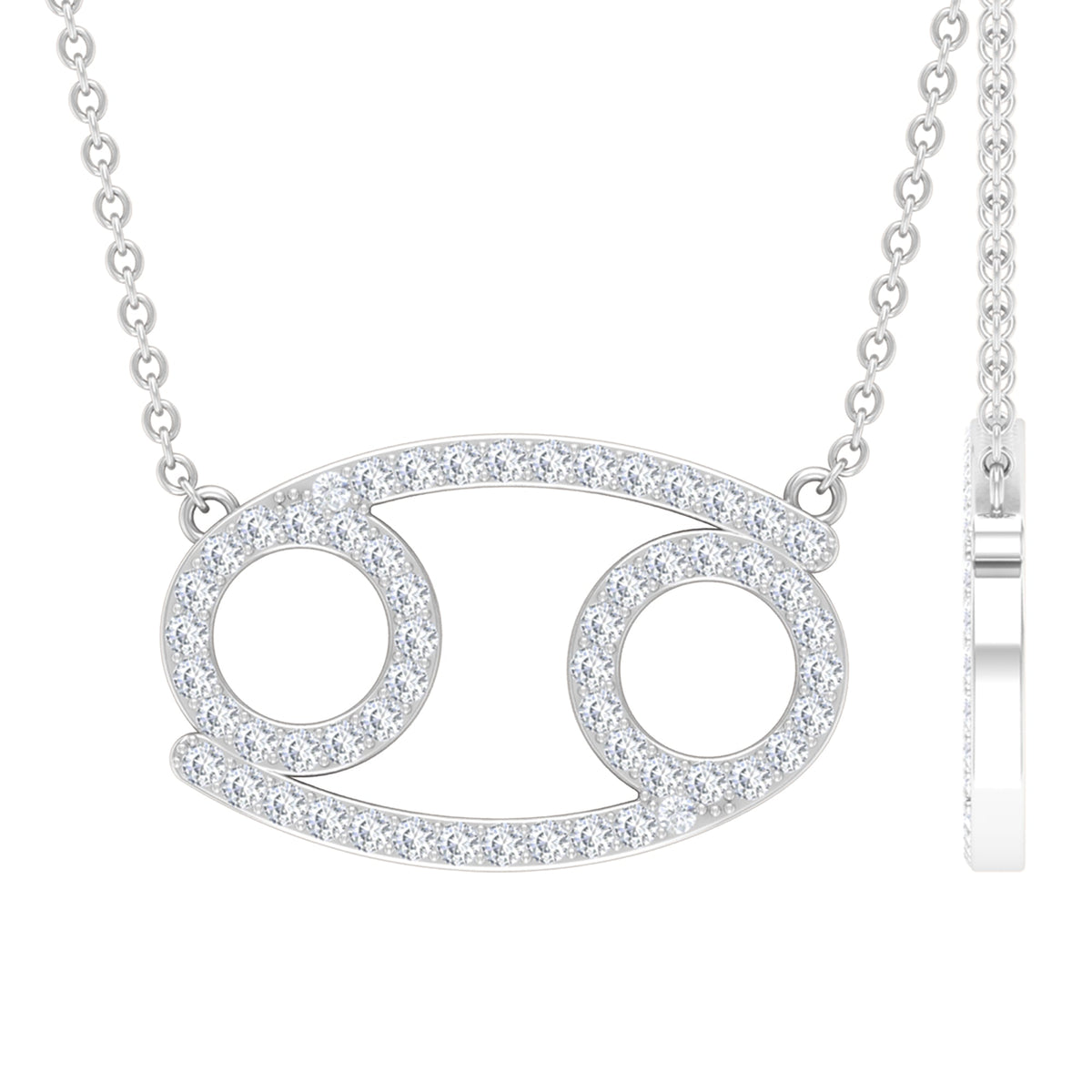 Certified Lab Grown Diamond Star Sign Cancer Necklace