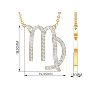 Certified Lab Grown Diamond Zodiac Virgo Necklace