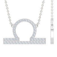 Lab Grown Diamond Libra Zodiac Sign Necklace