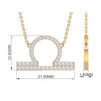 Lab Grown Diamond Libra Zodiac Sign Necklace