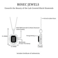 Vintage Inspired 3.4 Carat Emerald Cut Synthetic Black Diamond Pendant Necklace