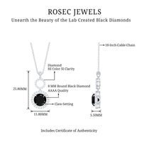 Lab Created Black Diamond Drop & Dangle Necklace with White Diamond