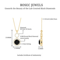 Lab Created Black Diamond Drop & Dangle Necklace with White Diamond