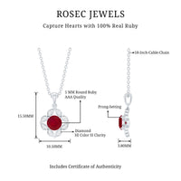 Antique Style Natural Ruby Bridal Pendant with Diamond