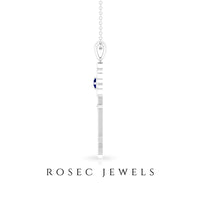 Natural Blue Sapphire Key to My Heart Necklace