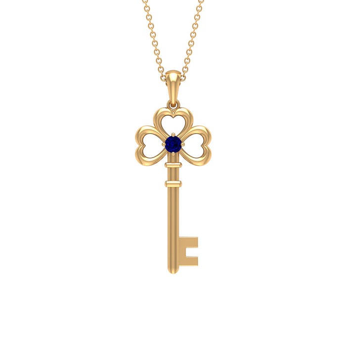 Natural blue sapphire pendant necklace from Rosec Jewels, featuring a heart-shaped sapphire gemstone on a delicate chain.