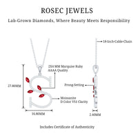 Lab grown ruby and diamond pendant necklace with letter S from Rosec Jewels, showcasing sparkling gemstones and elegant design.