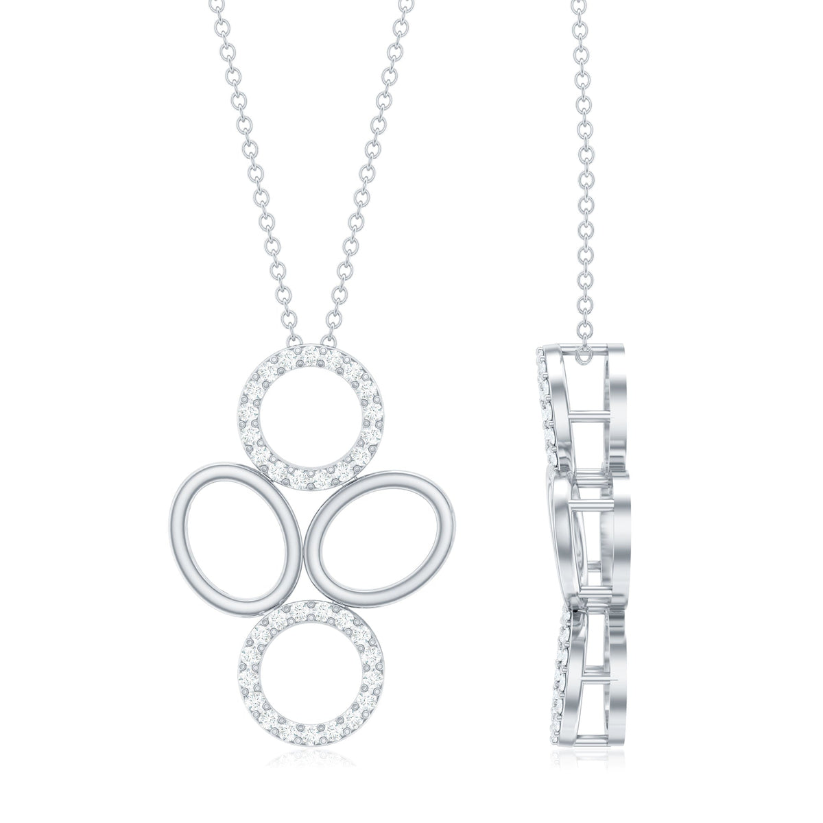 Certified diamond contemporary pendant necklace for women by Rosec Jewels, featuring a sleek and elegant design.