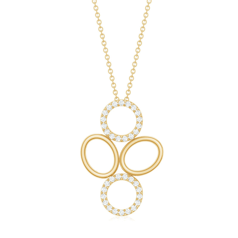 Certified diamond contemporary pendant necklace for women by Rosec Jewels featuring a sparkling diamond pendant.