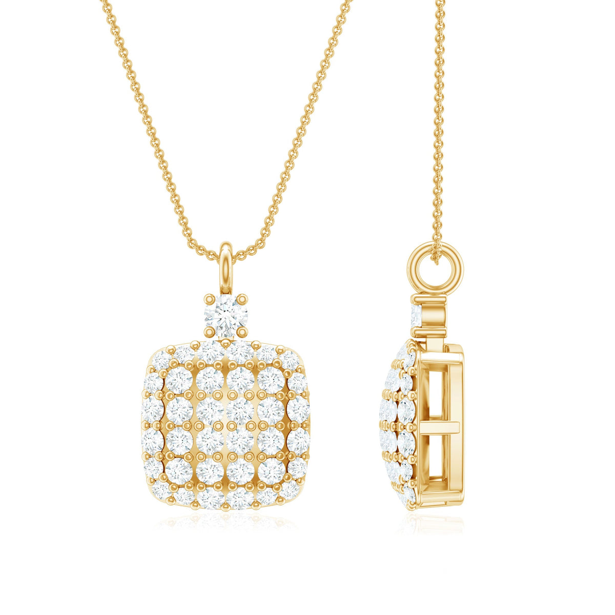 Brilliant cut diamond pendant necklace by Rosec Jewels featuring a sparkling diamond set in a delicate pendant.