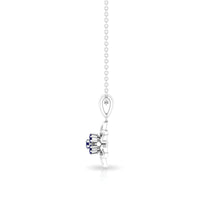 Real Blue Sapphire Flower Pendant Necklace