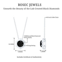 Lab Grown Black Diamond Hexagon Pendant Necklace