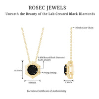 Lab Grown Black Diamond Hexagon Pendant Necklace