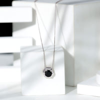 2 Carat Natural Black Onyx Solitaire Hexagon Pendant