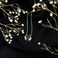 2 Carat Natural Black Onyx Solitaire Hexagon Pendant