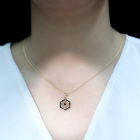 Certified Genuine Black Onyx Flower Necklace for Women