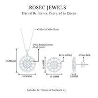 Rosec Jewels cubic zirconia cluster pendant and earrings set featuring classic, sparkling jewelry with cubic zirconia stones.