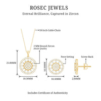 Rosec Jewels cubic zirconia cluster pendant and earrings jewelry set with sparkling cubic zirconia stones and silver-tone metal.