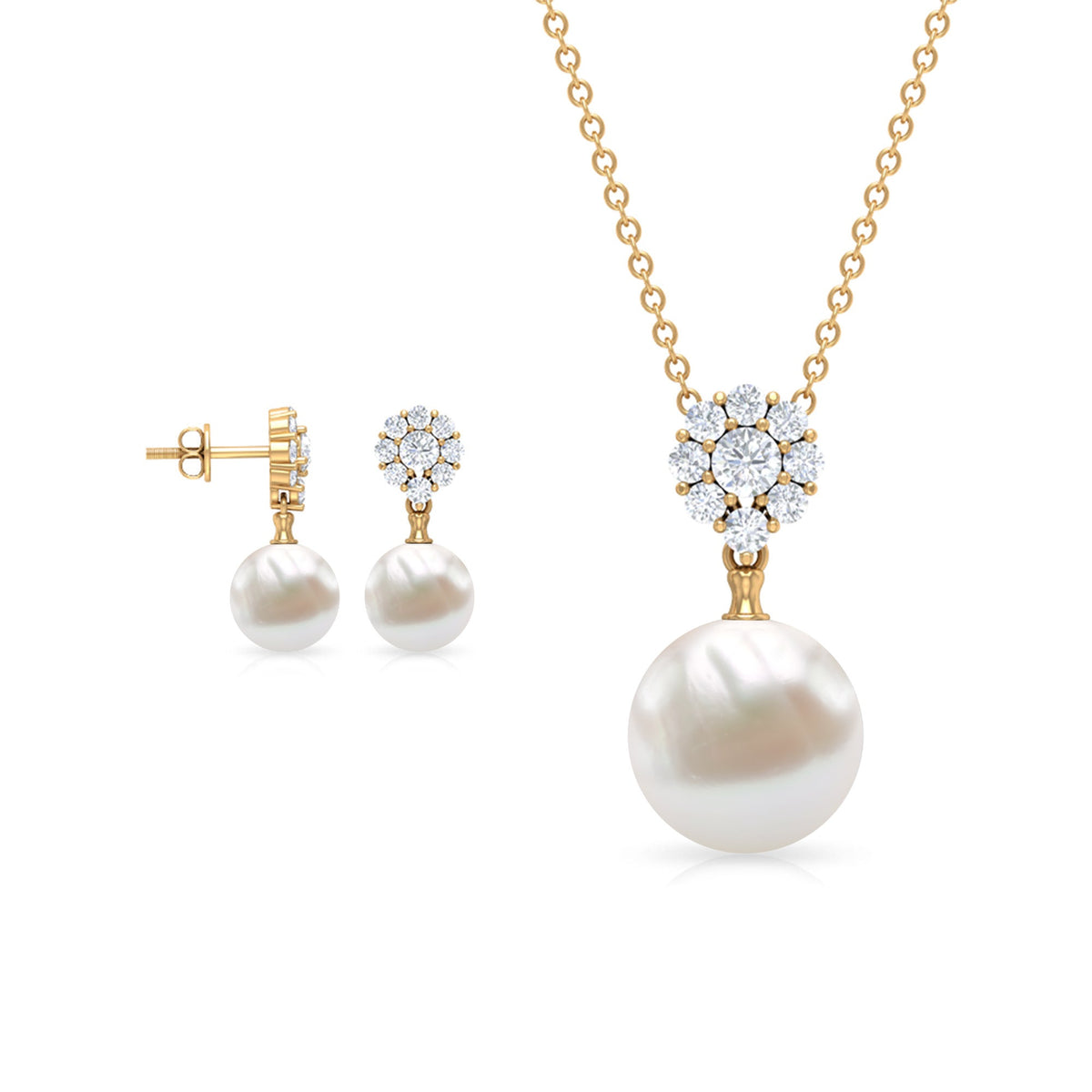Genuine freshwater pearl flower jewelry set for brides, featuring elegant pearl and floral designs by Rosec Jewels.