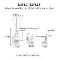Freshwater Pearl and Diamond Designer Jewelry Set